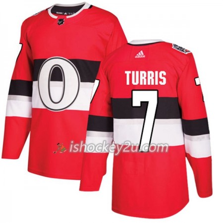 Mænd NHL Ottawa Senators Trøje Kyle Turris 7 Adidas 2017-2018 Rød 100 Classic Authentic